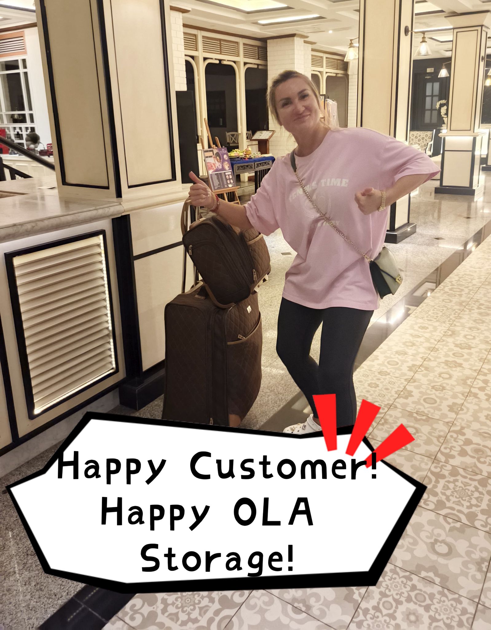 Happy OLA customer surfboard storage Kuta Bali