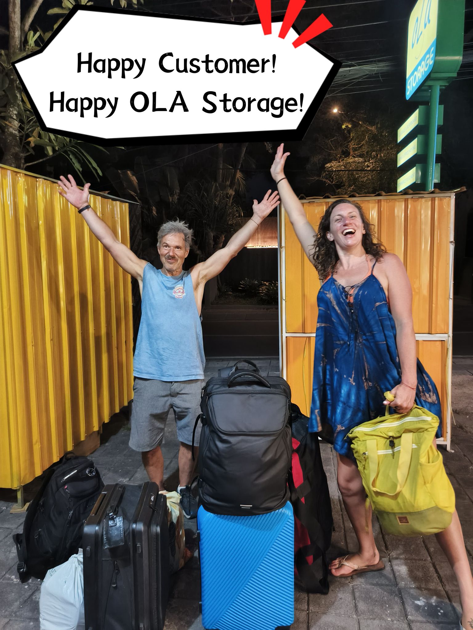 OLA customer satisfied luggage storage Bali Indonesia