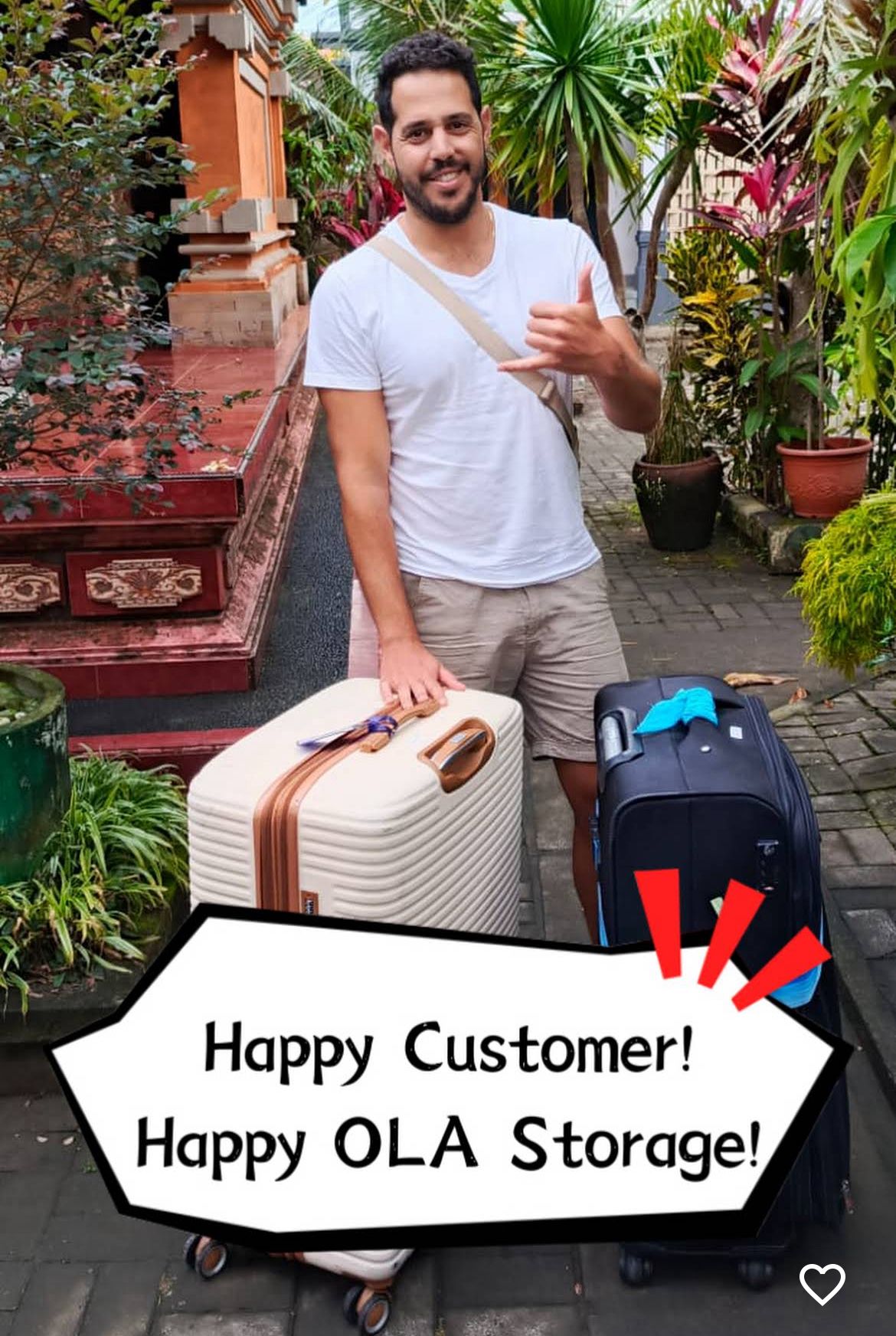 OLA customer luggage storage Bali Legian